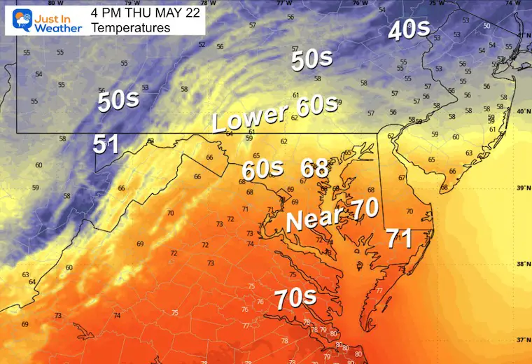 May 21 weather temperatures Thursday afternoon