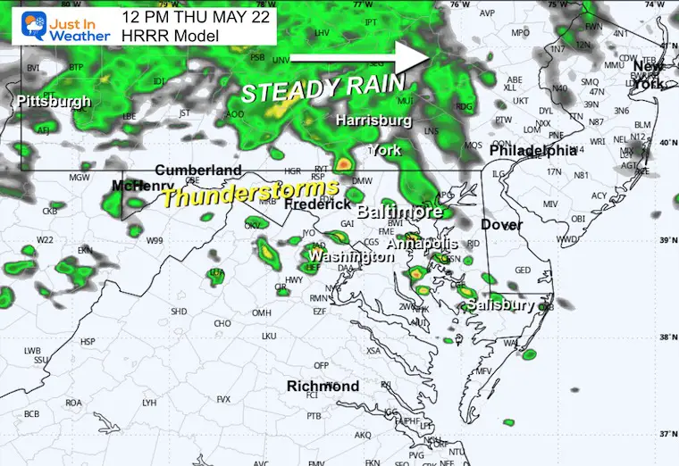 May 22 Weather storm rain radar Forecast Noon