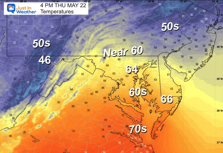 May 22 weather temperatures Thursday afternoon