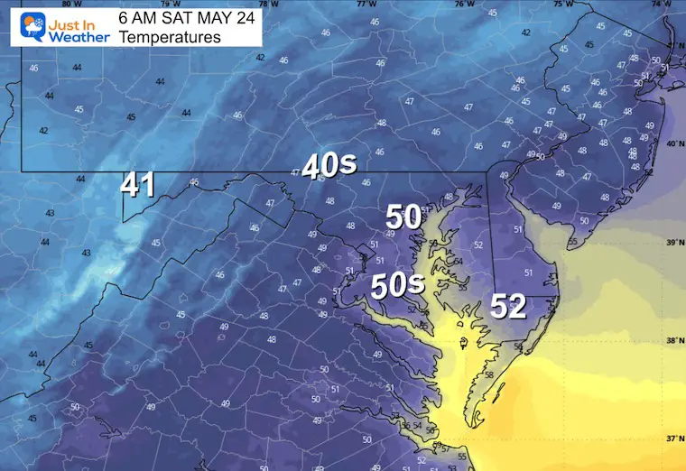 May 23 weather temperatures Saturday morning