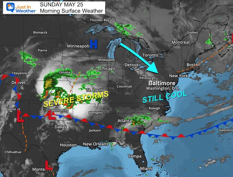 May 25 weather Sunday morning