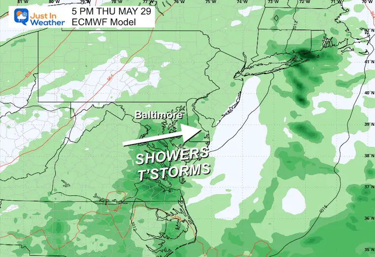 May 25 weather Thursday rain
