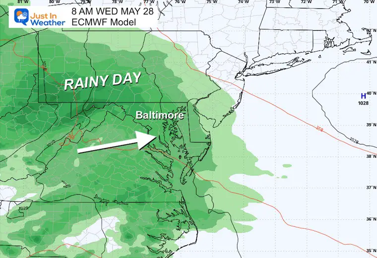 May 25 weather Wednesday rain