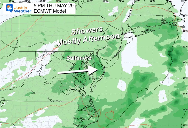 May 26 weather rain forecast Thursday afternoon