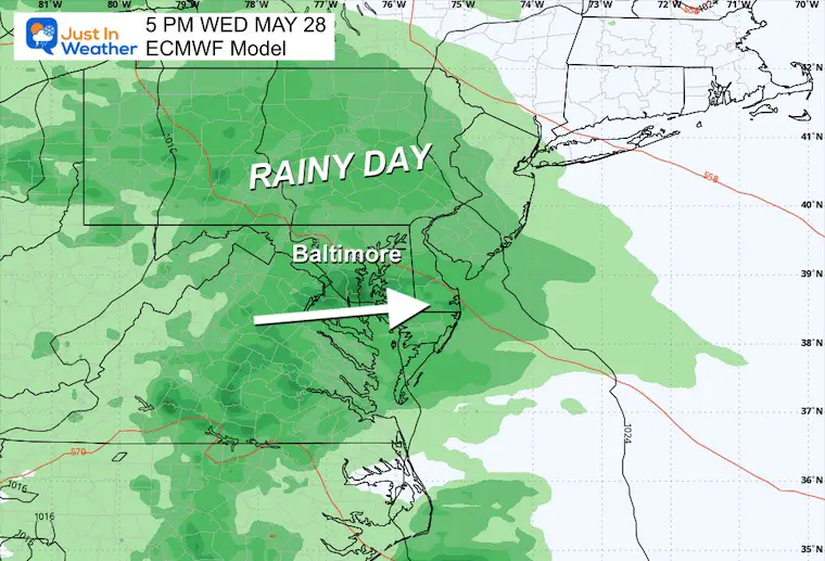 May 26 weather forecast rain Wednesday afternoon