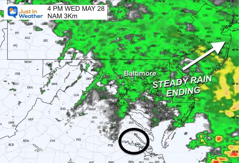 May 27 weather rain radar forecast Wednesday afternoon