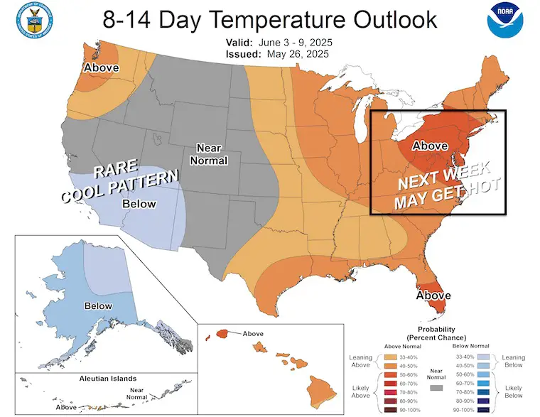May 27 NOAA Temperature outlook