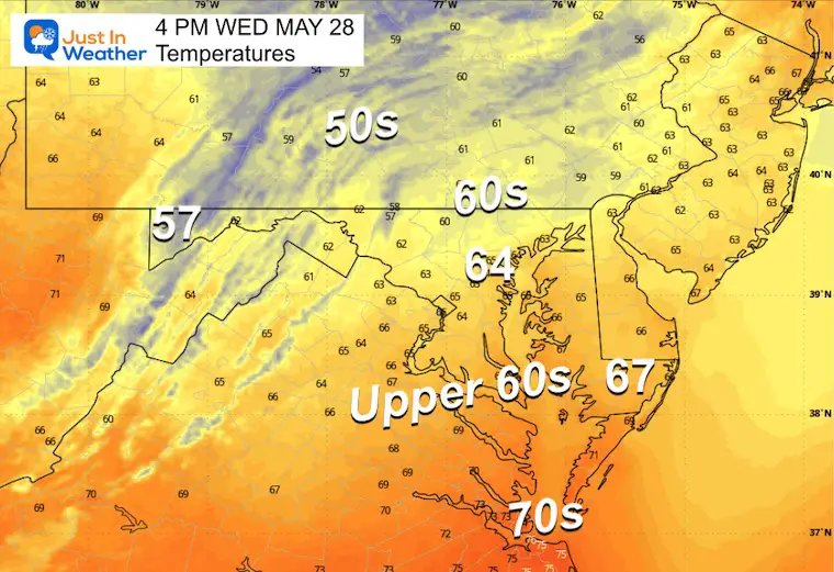 May 27 weather temperatures Wednesday afternoon