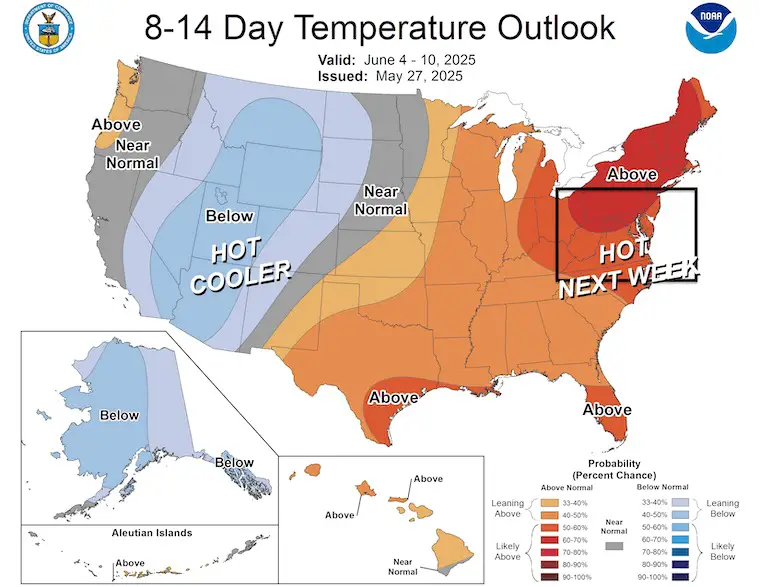 May 28 weather NOAA Temperatures Outside