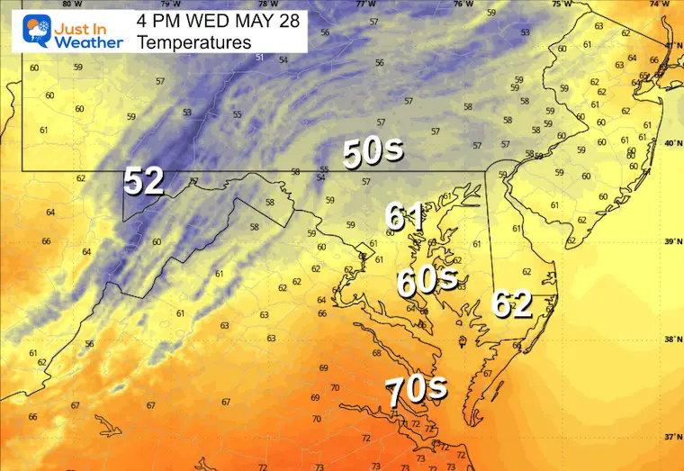 May 28 weather temperatures Wednesday afternoon