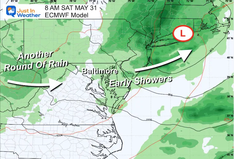 May 29 weather forecast rain Saturday morning