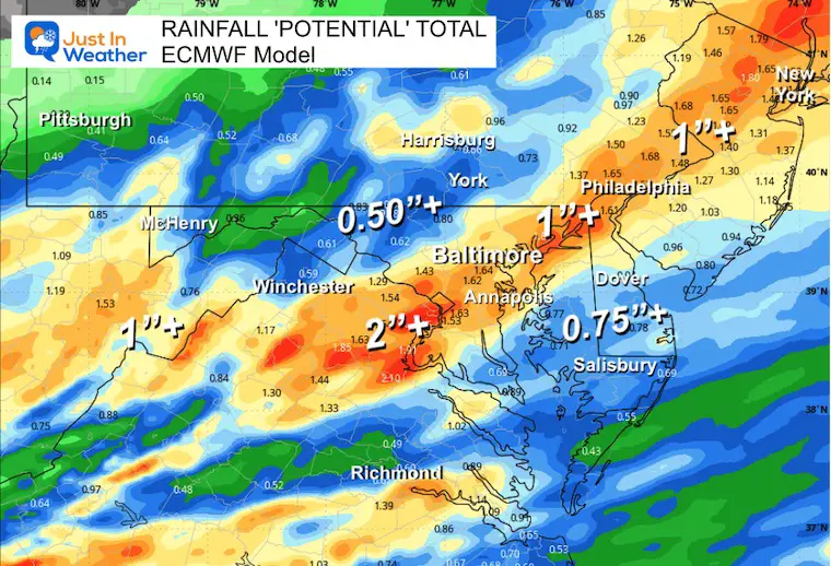 My 29 weather rain total Saturday