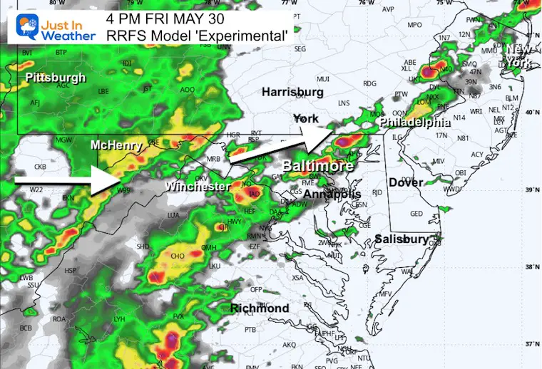 May 29 weather rain forecast Friday afternoon