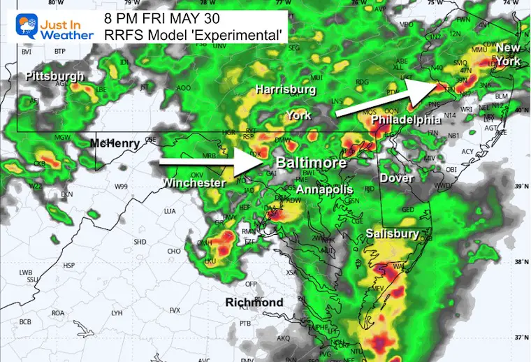 May 29 weather rain forecast Friday evening
