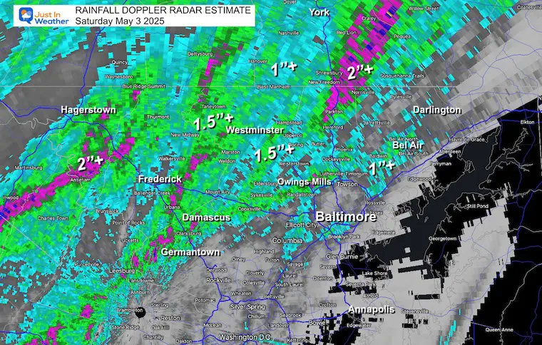 Rainfall Estimate Doppler Radar Saturday May 3