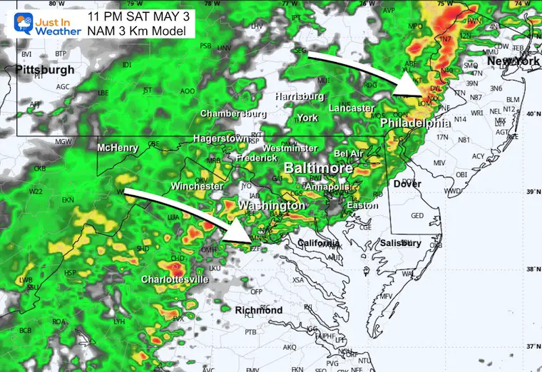 May 3 weather storm radar Saturday forecast 5 pm