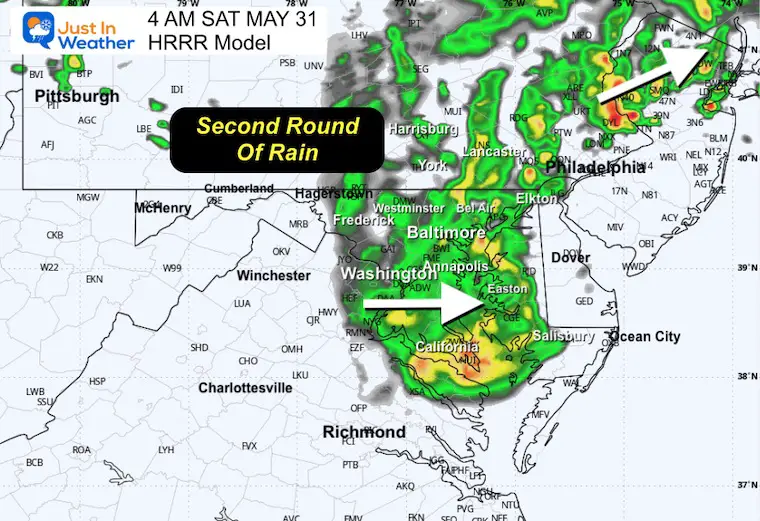 May 30 weather radar storm forecast Saturday 4 AM
