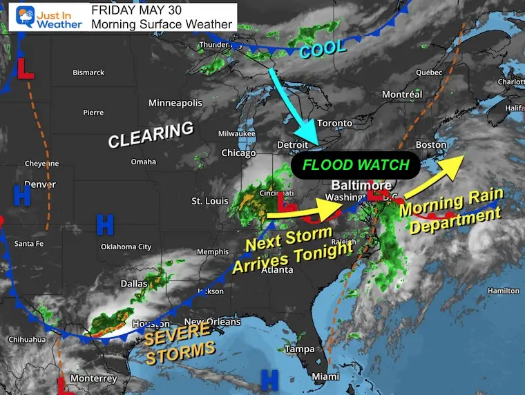 May 30 weather storm map Flood Watch