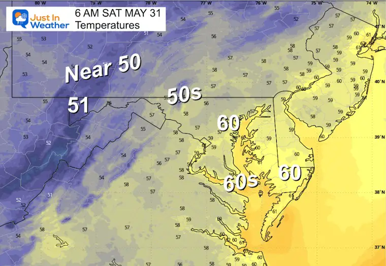 May 30 weather temperatures Saturday morning