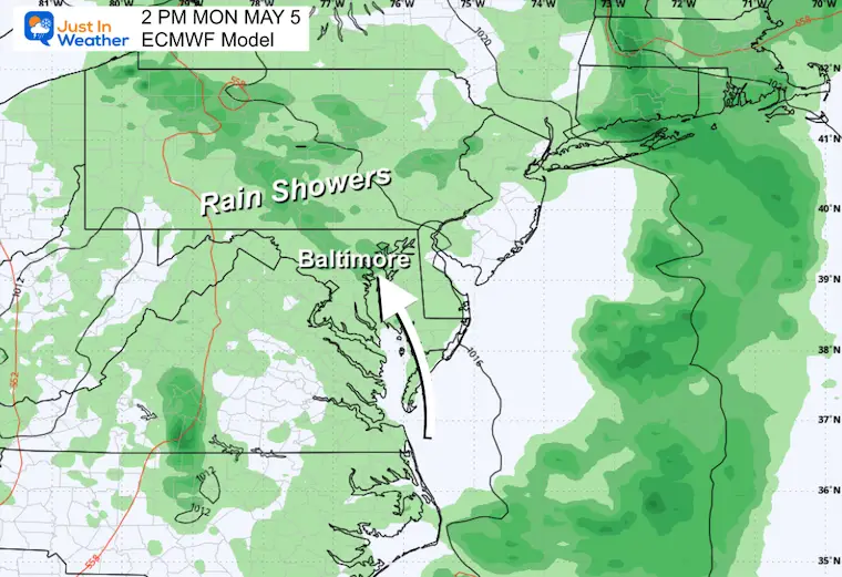 May 4 weather rain Monday afternoon