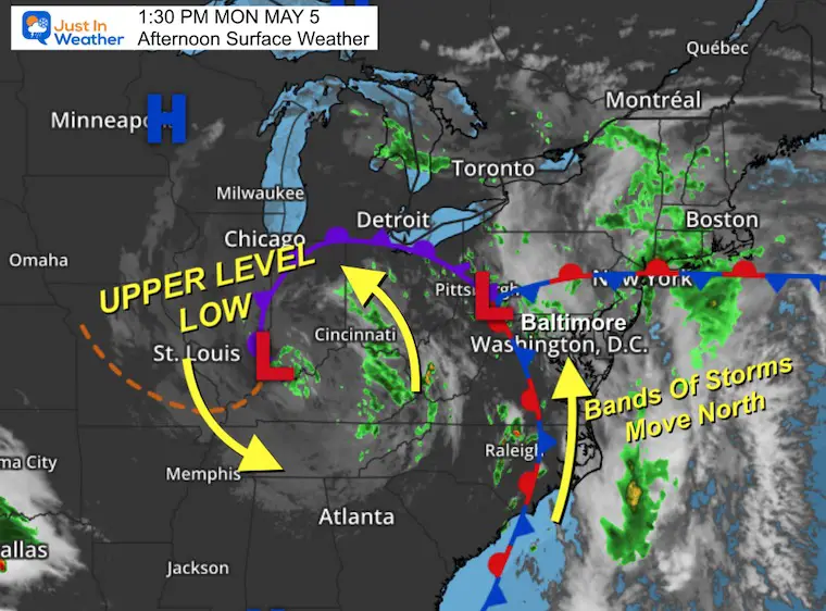 May 5 weather storm map Monday afternoon