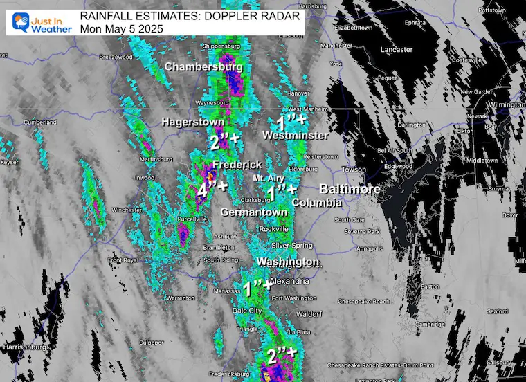 May 6 weather rain total estimate Monday