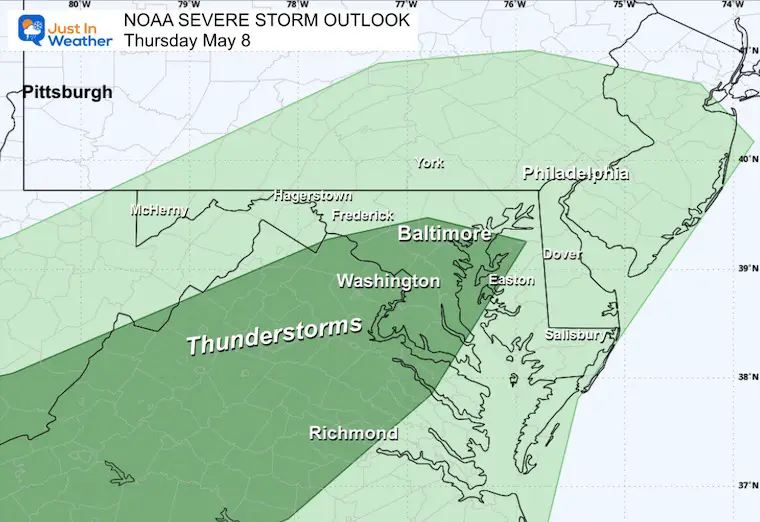 May 7 weather NOAA Severe Storm Risk Thursday