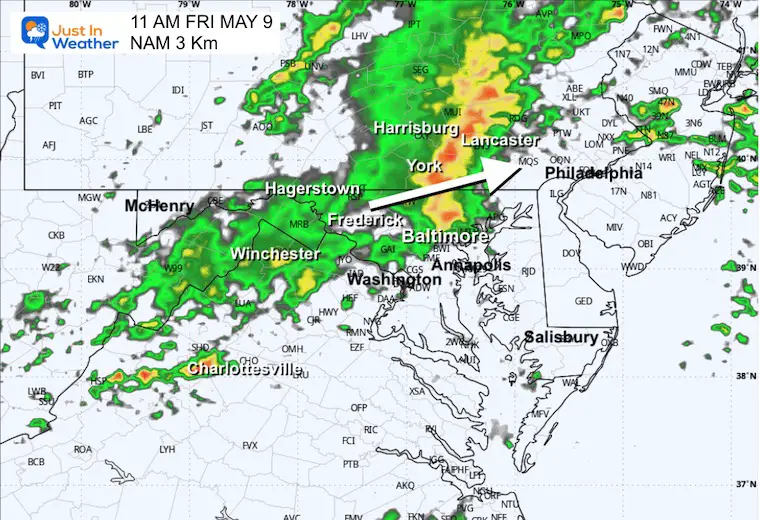May 8 weather forecast radar Friday morning