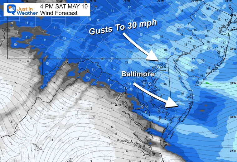 May 9 weather wind forecast Saturday