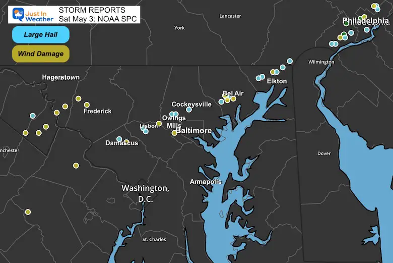 Storm Reports Hail Wind Maryland May 3