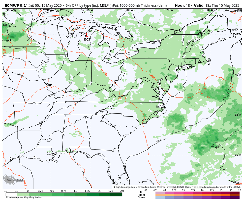 May 15 weather forecast storm ECMWF Model