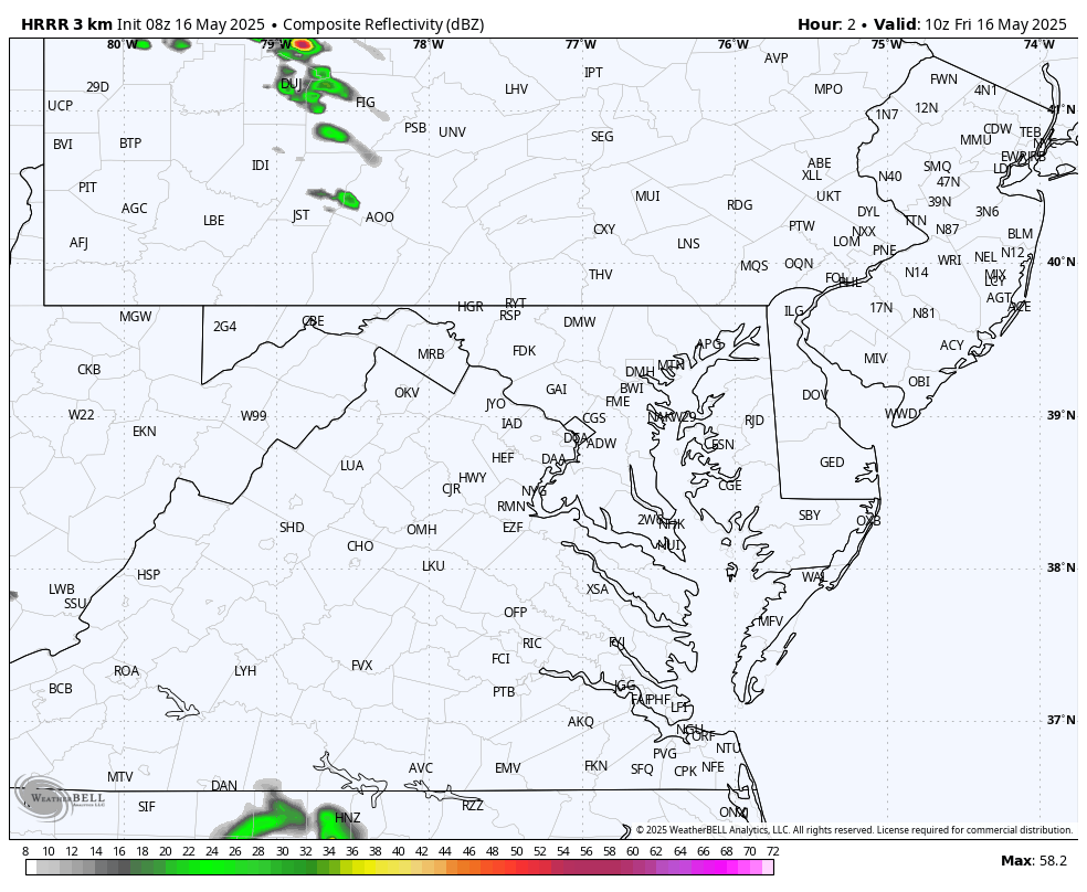 May 16 weather storm radar forecast Friday