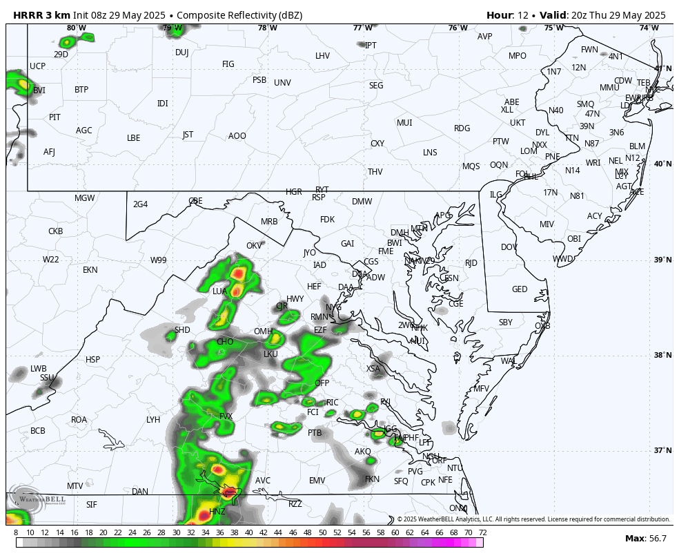 May 29 weather radar forecast Thursday