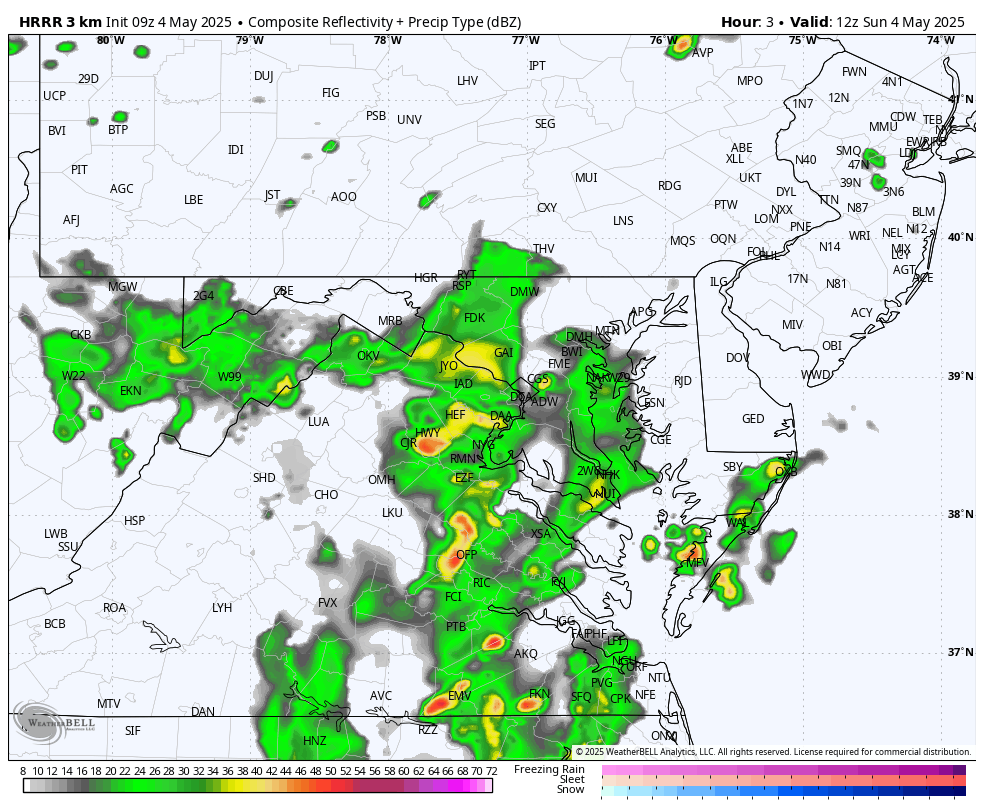 May 4 weather forecast rain storm radar Sunday