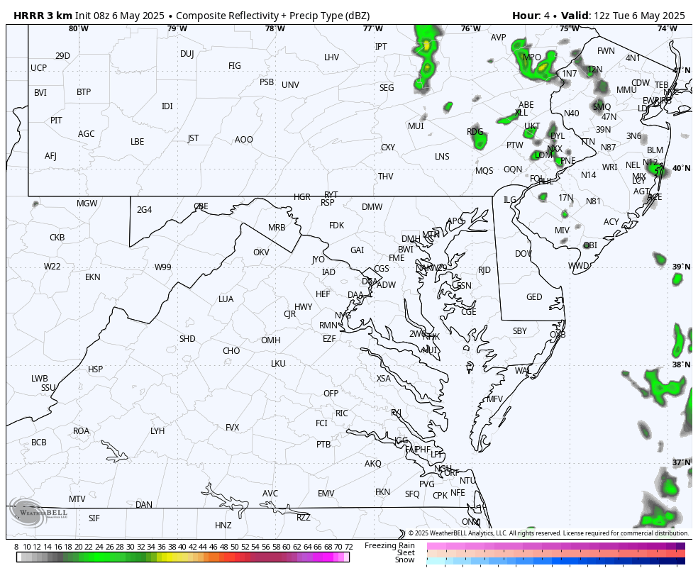 May 6 weather storm radar forecast Tuesday