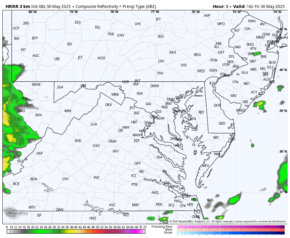 May 30 weather radar forecast Friday