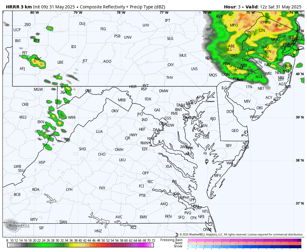 May 31 weather radar storm forecast Saturday