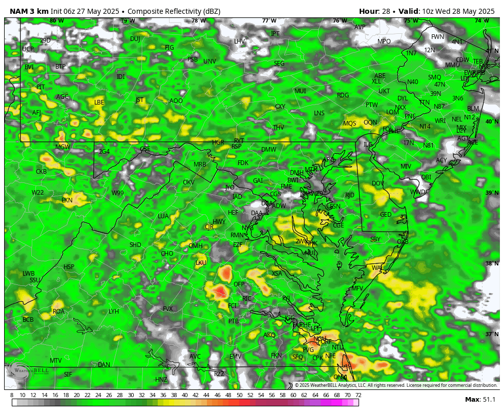 May 27 weather rain forecast Wednesday