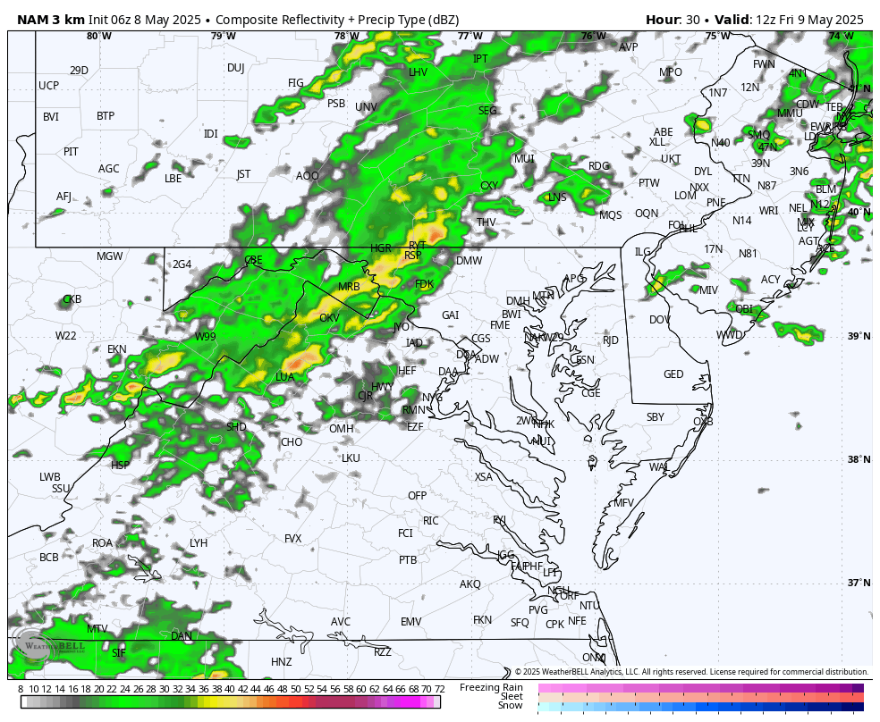 May 8 weather rain storm forecast radar Friday