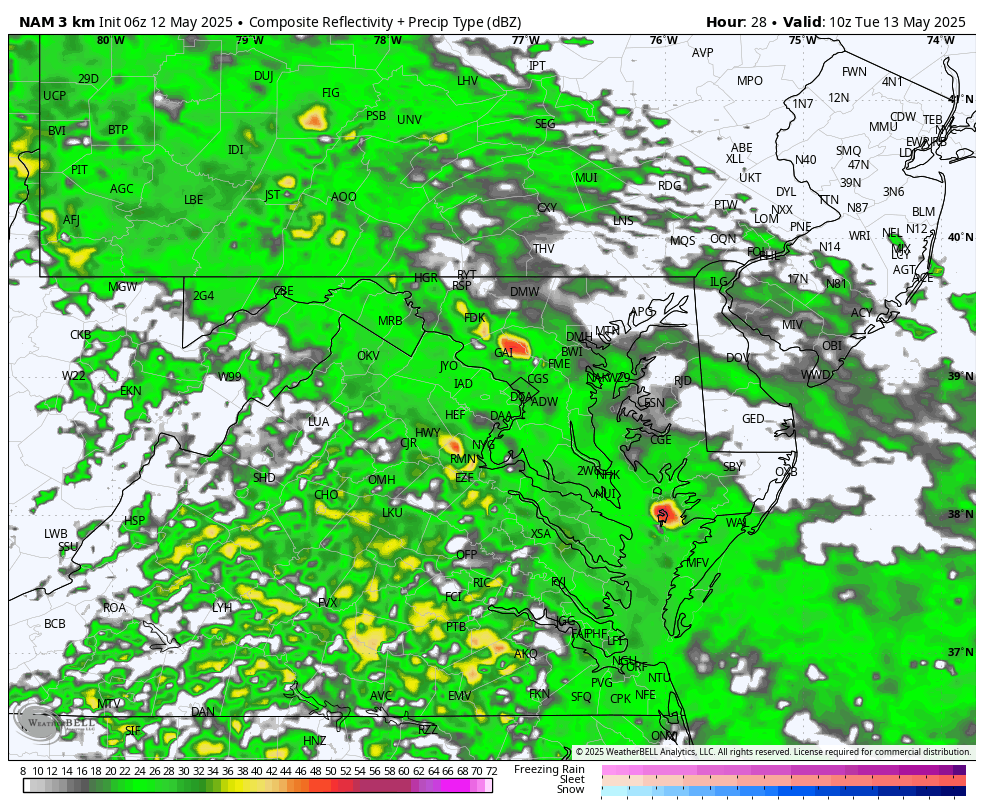 May 12 weather rain radar forecast Tuesday