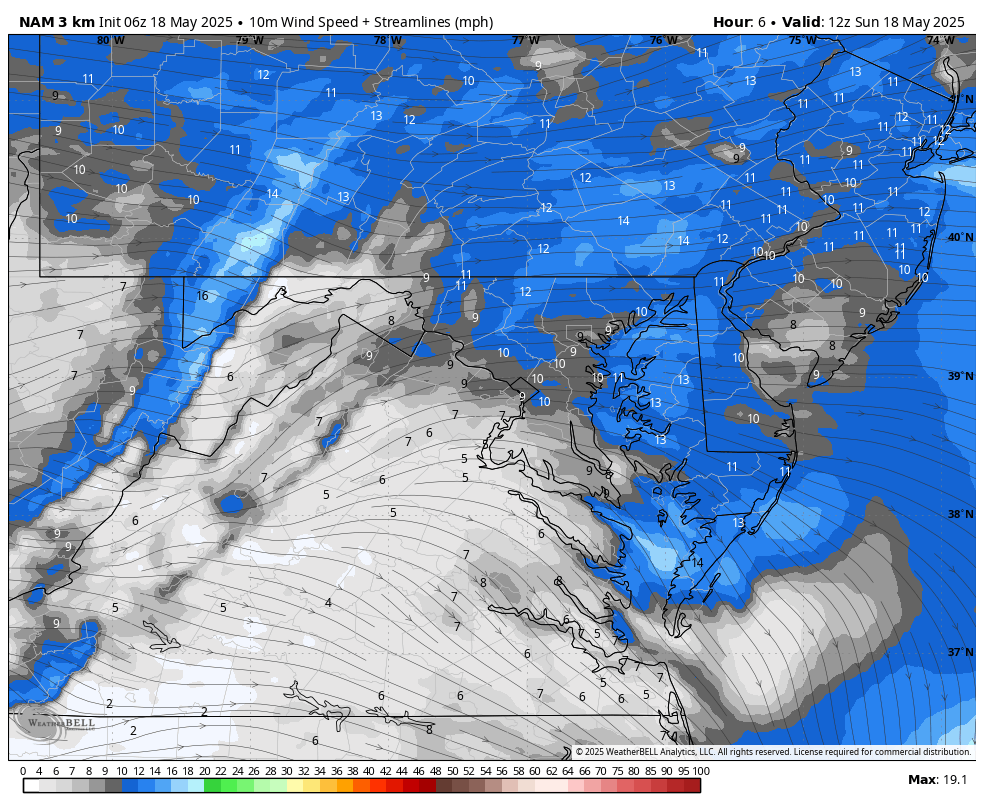 May 18 weather wind Sunday