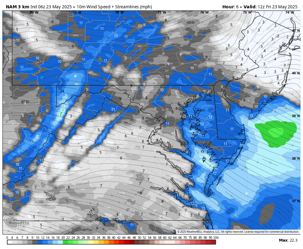 May 23 weather wind forecast Friday