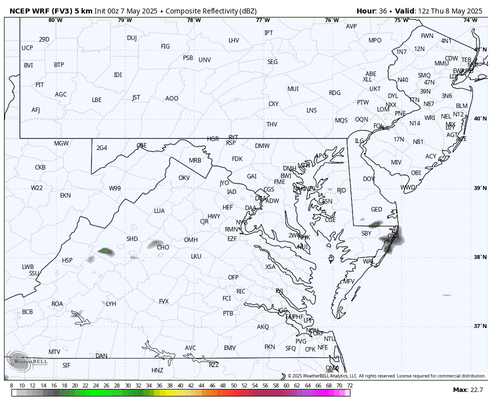 May 7 weather rain radar forecast Thursday