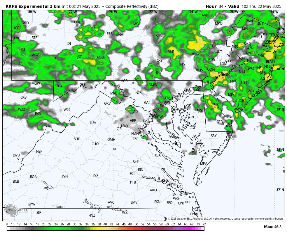May 21 weather rain radar Thursday