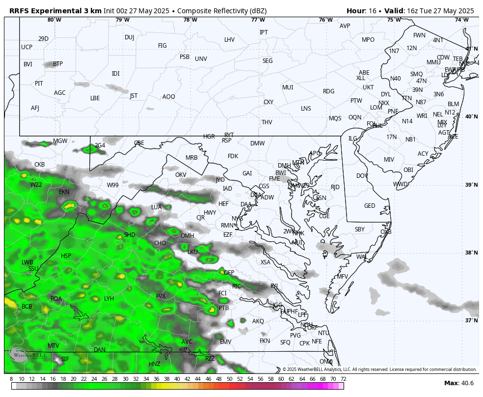 May 27 weather rain radar forecast Tuesday