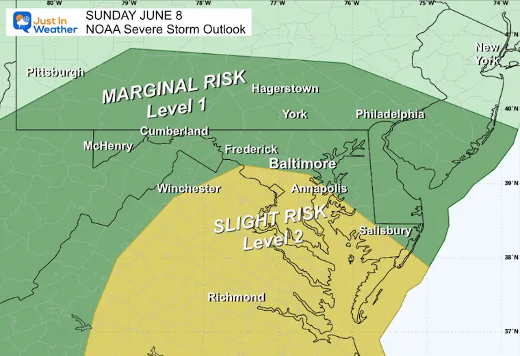 June 7 weather NOAA Severe Storm Outlook Sunday