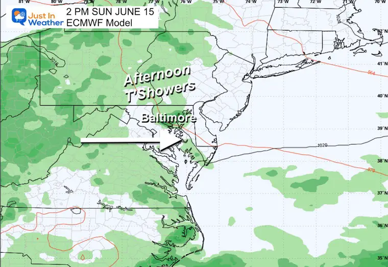June 10 weather forecast rain thunderstorms Sunday