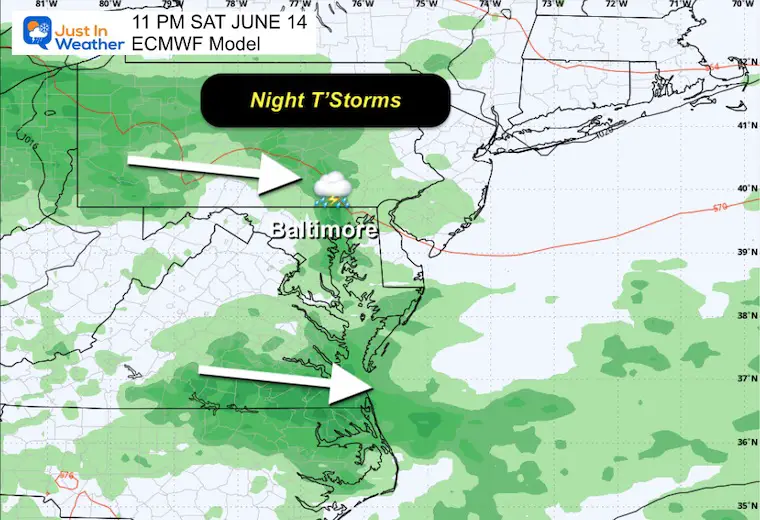 June 11 weather rain storm Saturday night
