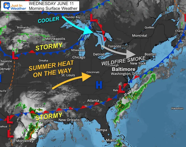 June 11 weather Wednesday morning