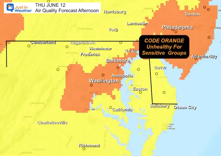 June 12 weather code orange air quality alert